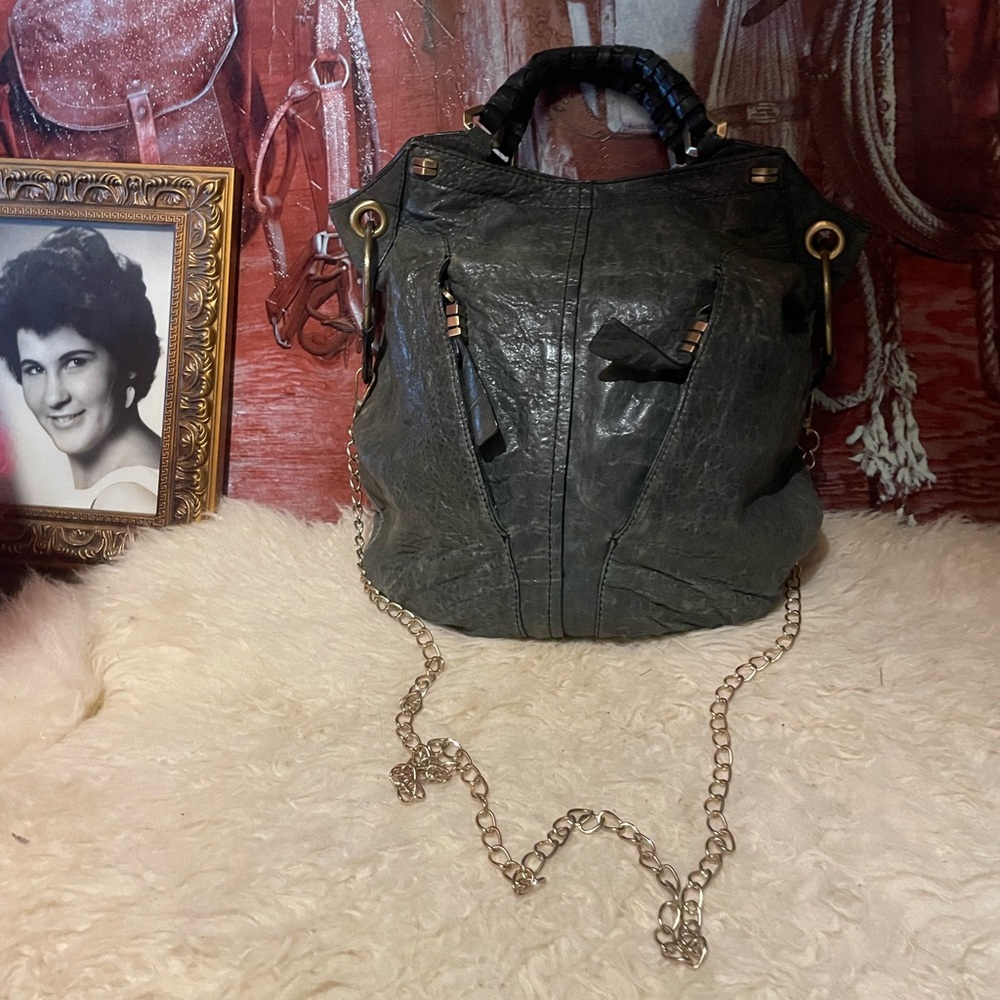 OrYany XL green leather bag